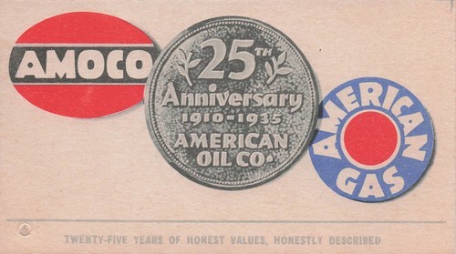 Vintage 1935 amoco gasoline - vintage,